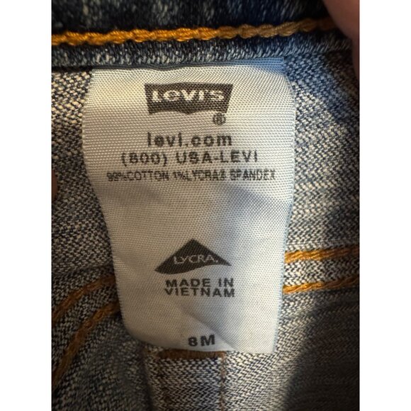 Levis 505 Straight Leg Women 8M Blue Denim Jeans Mid Rise Casual Everyday - Picture 3 of 6